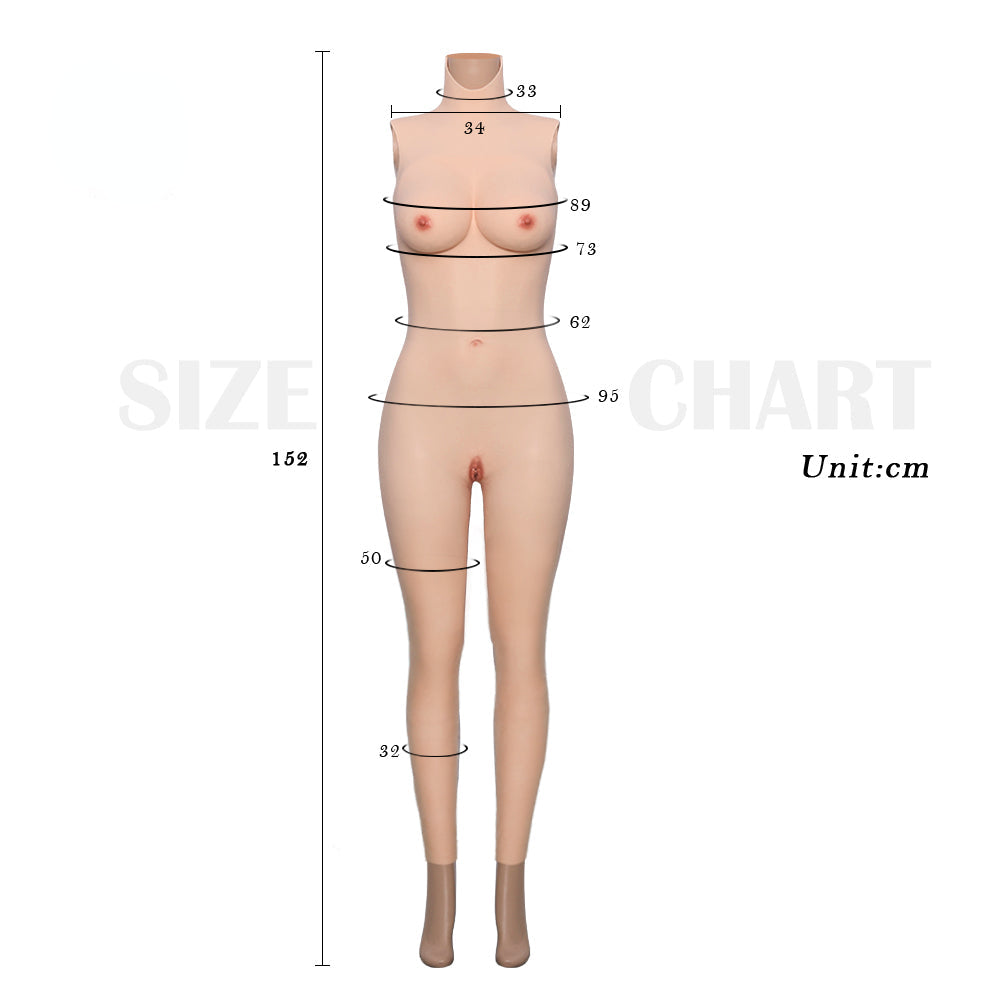 D Cup Ankle-length Bodysuit 4G for Crossdresser