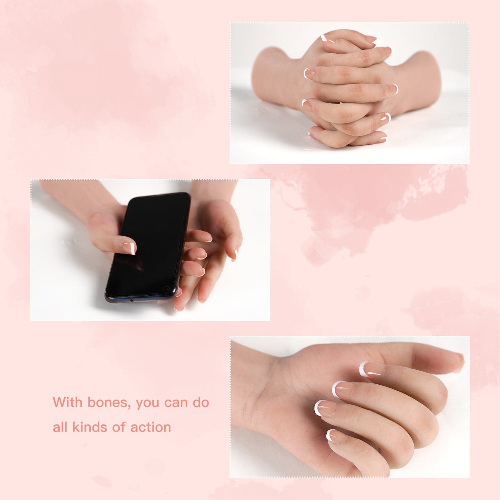 Silicone Female Mannequin Life Size Hand as Sketch Nail Art Practice Jewelry Watch Display for Crossdresser