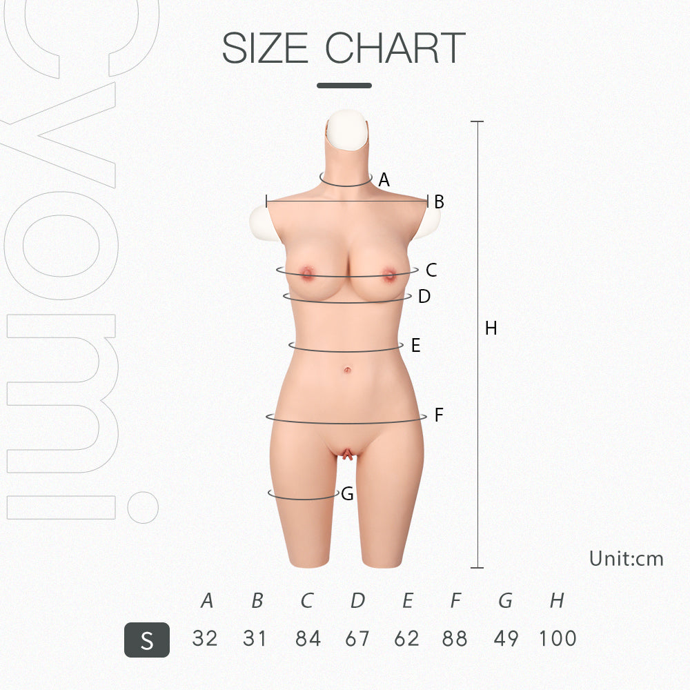 D Cup Silicone Bodysuit Half-length 8G for Crossdresser