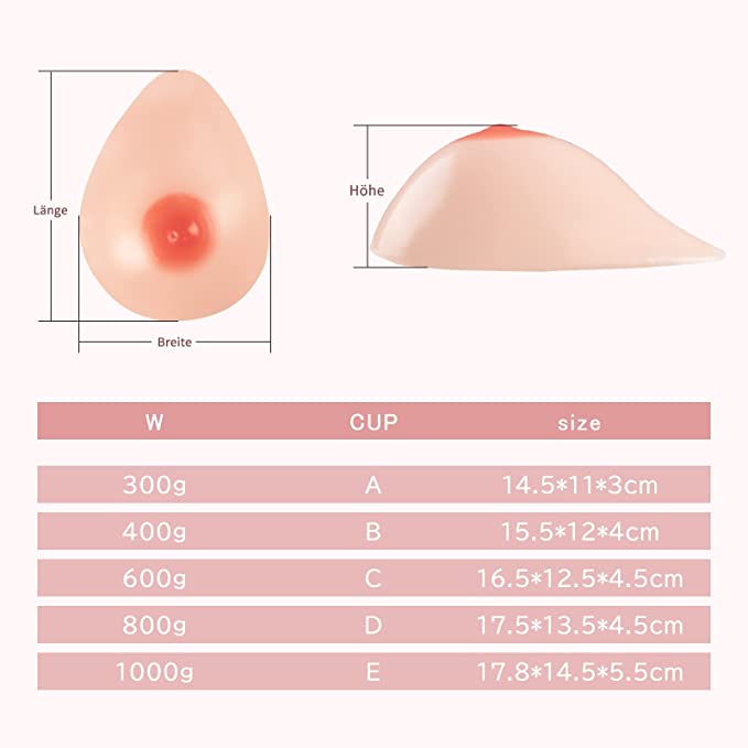 One Pair Adhesive Sticky Silicone Breast Forms for Mastectomy for Crossdresser