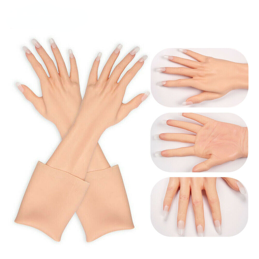 Female silicone dummy hands show ring jewelry Silicone female hand model  nail art fake watch Ring Bracelet glove model hand