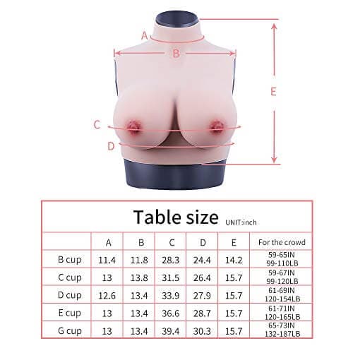 Silicone B-G Cup Breastplate 4G for Crossdresser