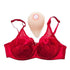 Teardrop Shaped Silicone Breast Forms with Red Pocket Bra for Crossdresser