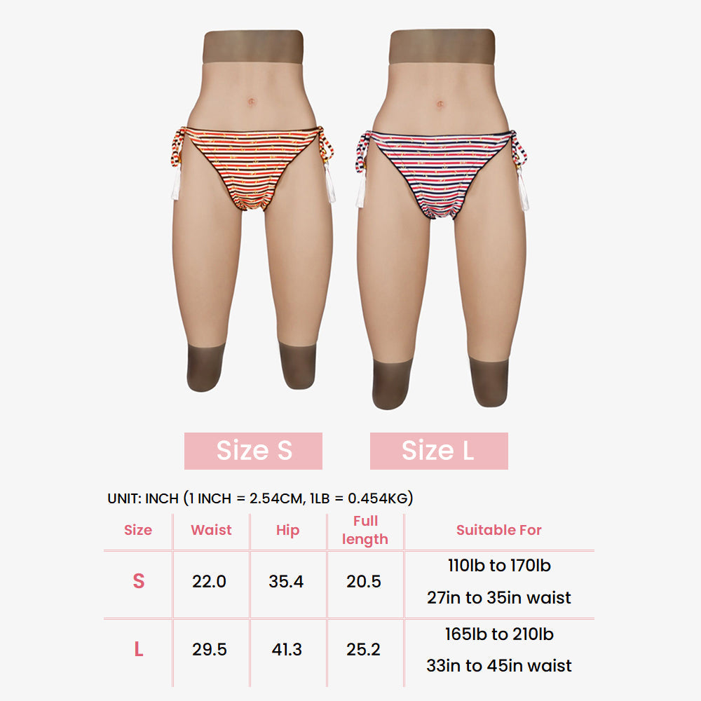 Half-length Silicone Vaginal Pants Hip-enhancer 8G for Crossdresser