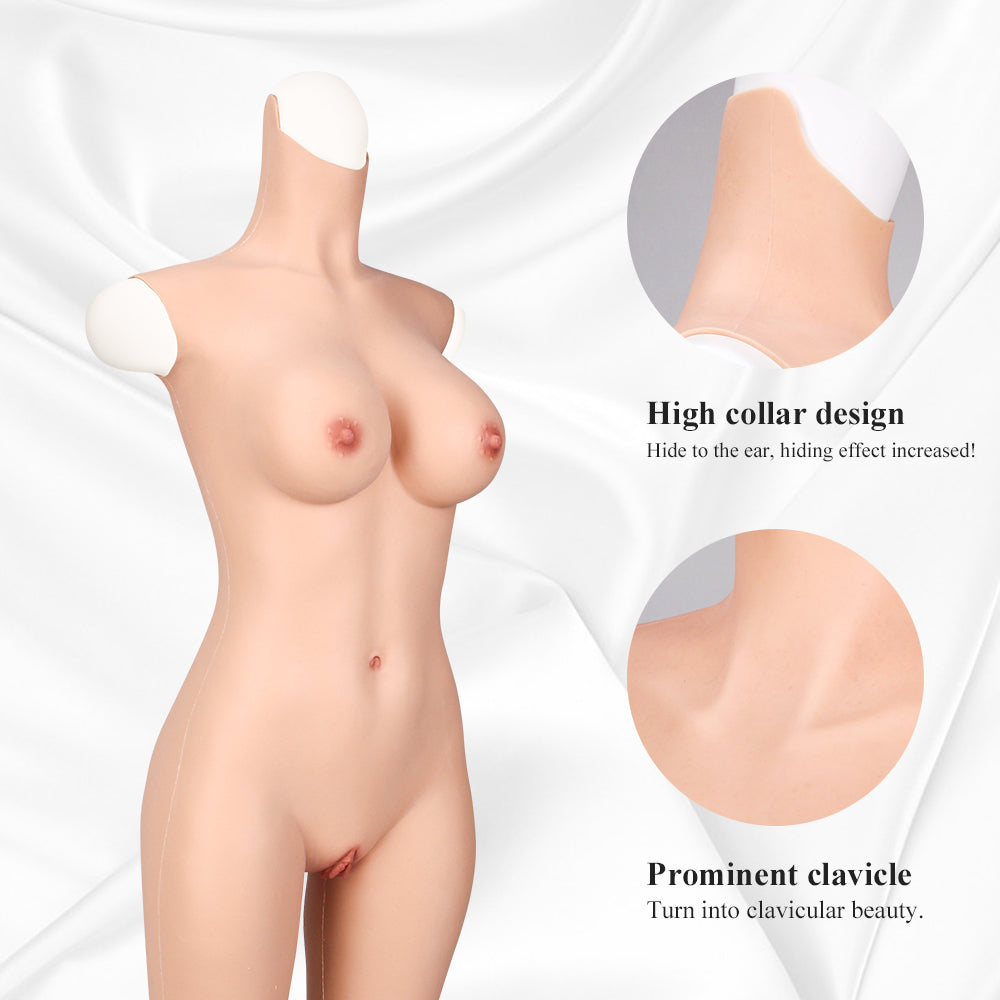 D Cup Silicone Bodysuit Half-length 8G for Crossdresser