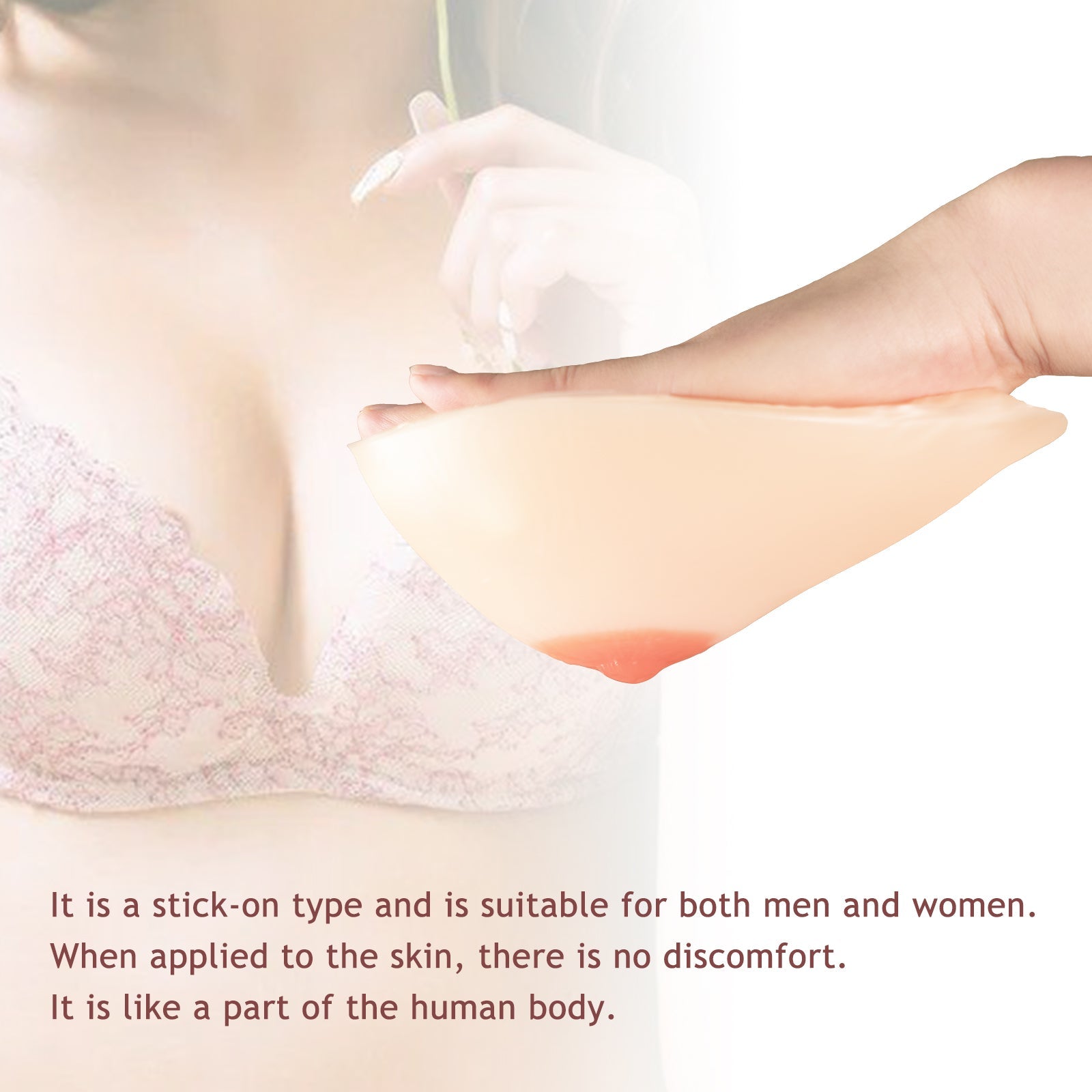 One Pair Adhesive Sticky Silicone Breast Forms for Mastectomy for Crossdresser