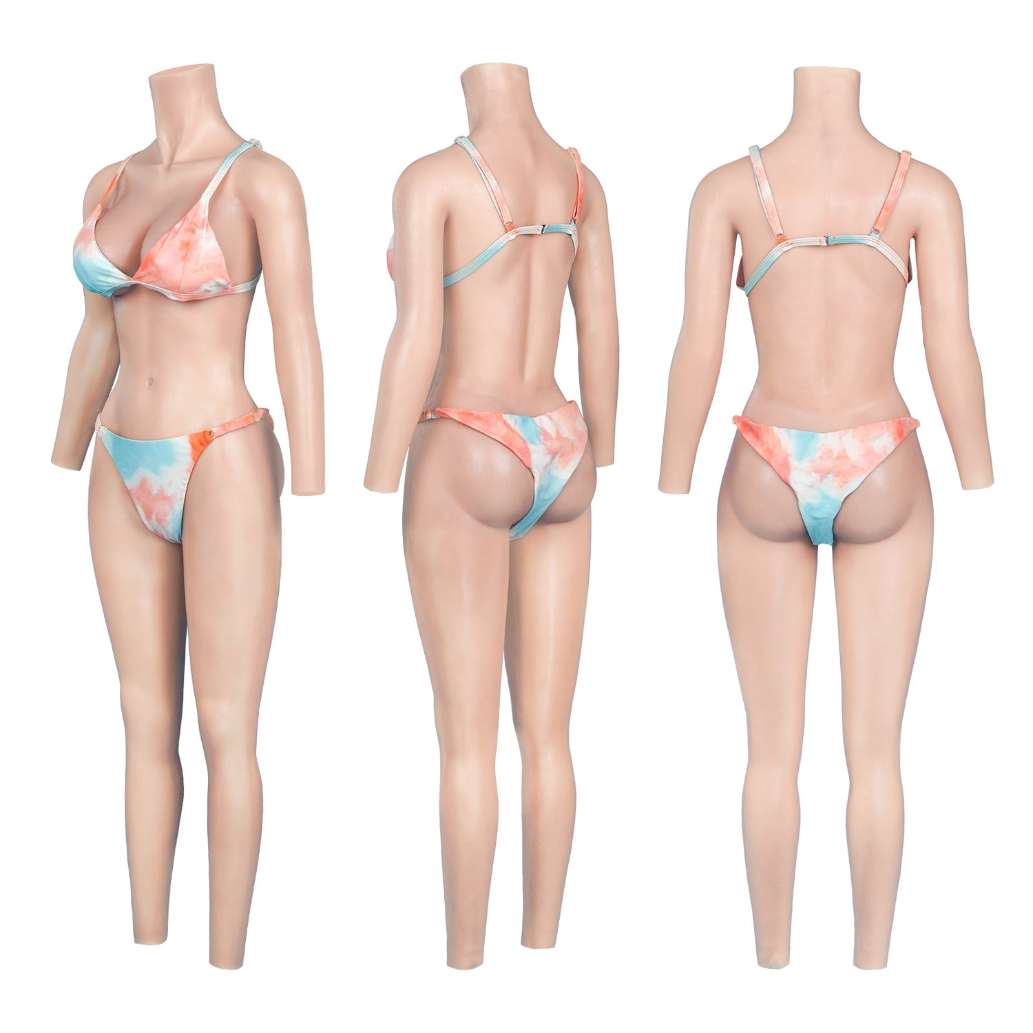 C Cup Silicone Bodysuit with Sleeves for Crossdresser