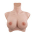 Mannequin bust with silicone breast on a white background