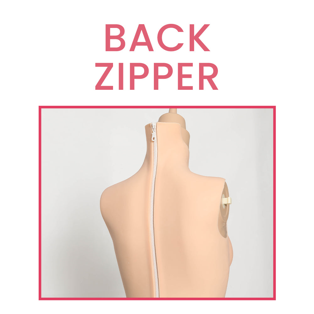 Back Zipper for Silicone Bodysuit and Breast plate