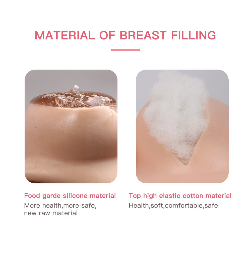CYOMI Silicone Bodysuit Fake Vagina Breast Forms 3-Point D Cup