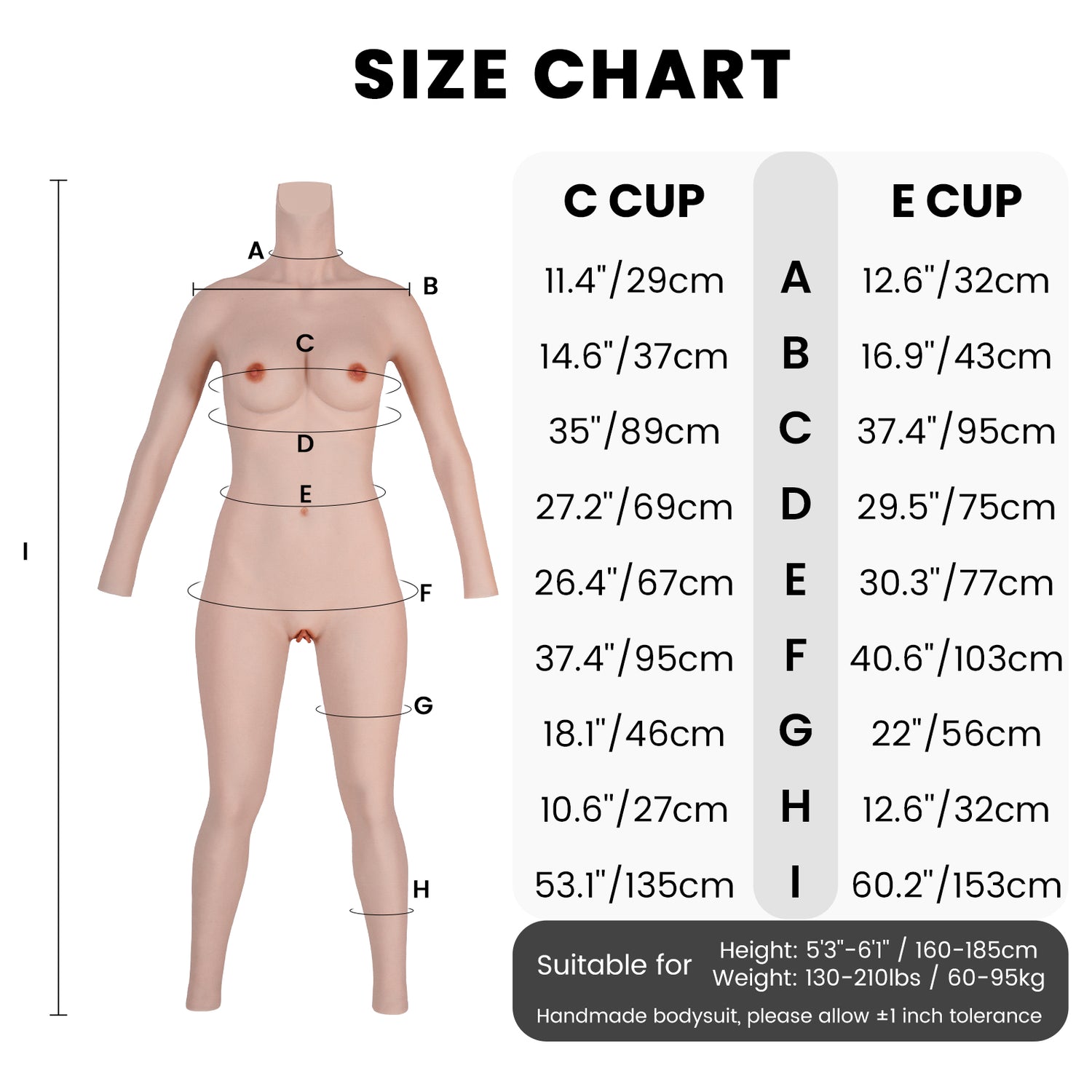 C-E Cup Airbag Filled Silicone Bodysuit with Capillaries 8G