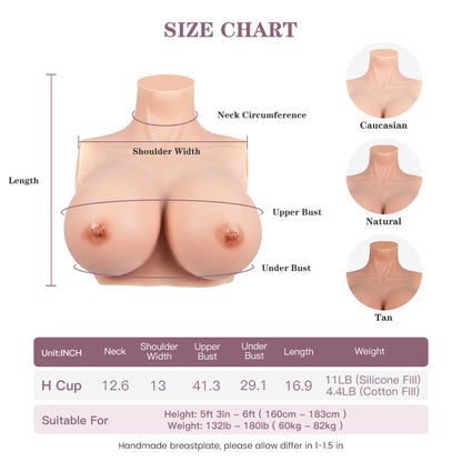 H Cup Silicone Breastplate Huge Boobs for Crossdresser
