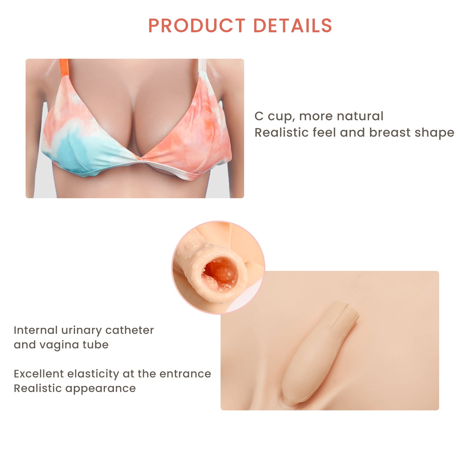 7th Generation Full body No-oil Silicone Bodysuit C and E cup For