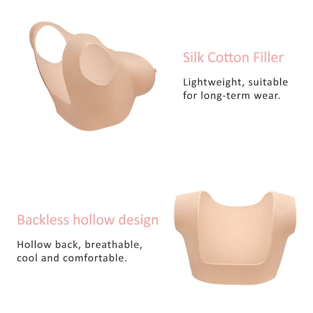 Backless Breastplate Silk Cotton Filler for Crossdresser