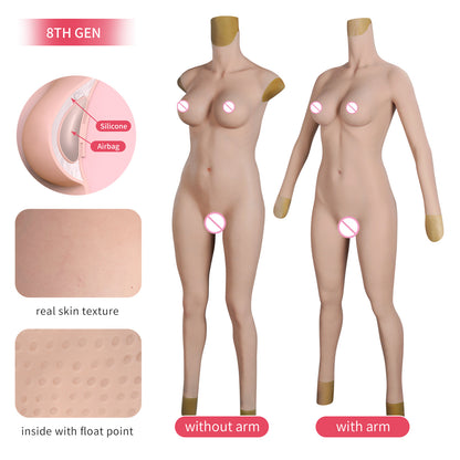 C-E Cup Airbag Filled Silicone Bodysuit with Capillaries 8G for Crossdresser