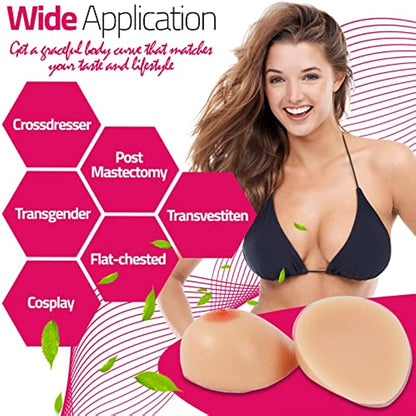 One Pair Silicone Breast Forms for Mastectomy for Crossdresser