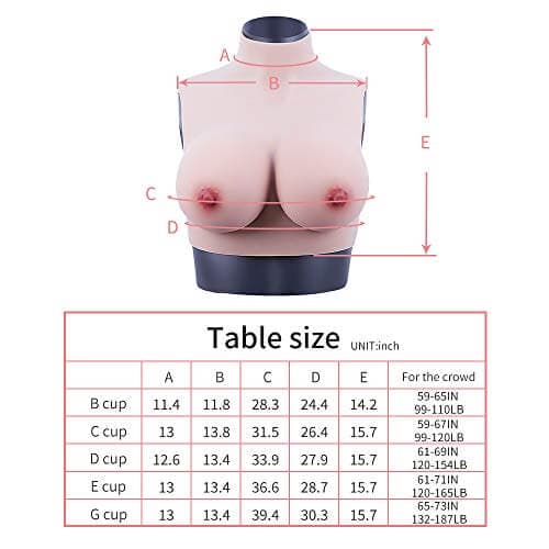 Silicone B-G Cup Breastplate 4G for Crossdresser