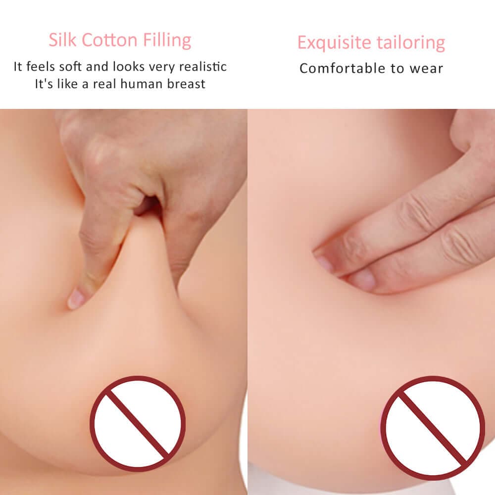 Backless Breastplate Silk Cotton Filler for Crossdresser