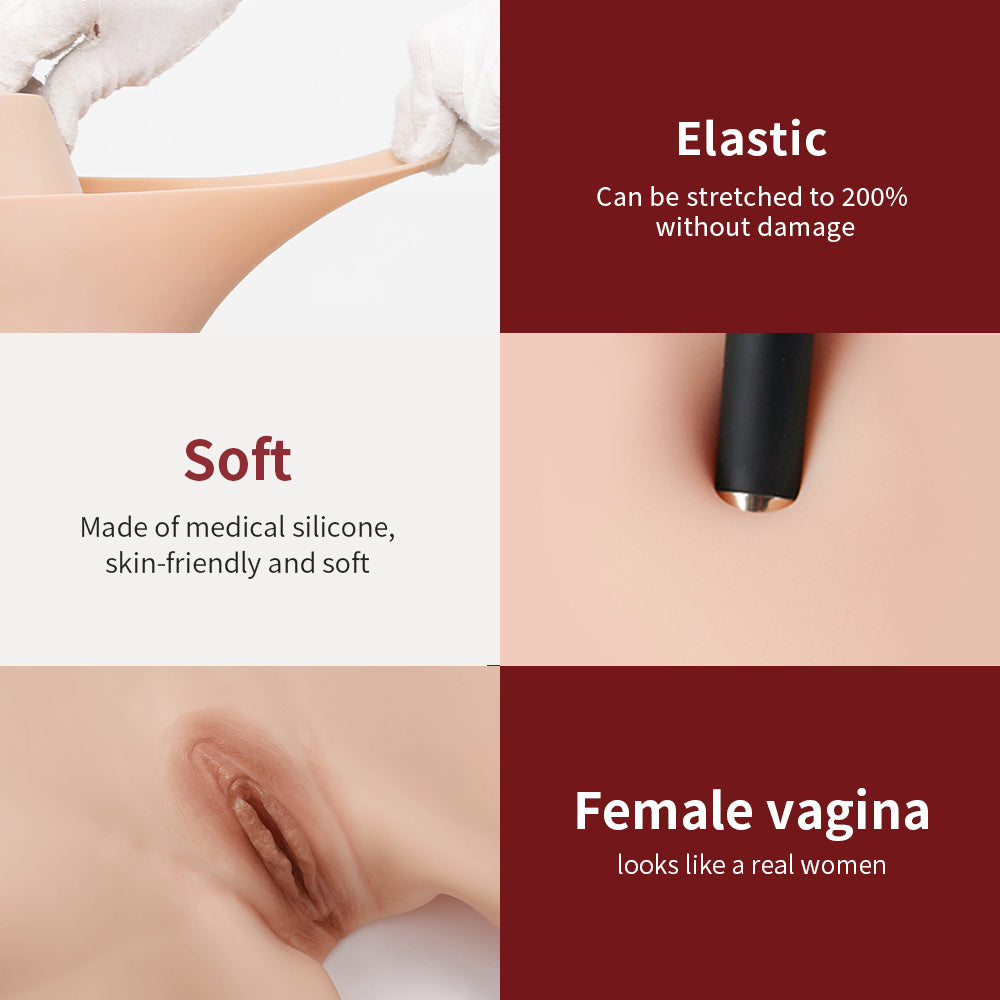 Half-length Silicone Vaginal Pants Hip-enhancer 8G for Crossdresser