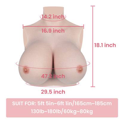 S Cup Breastplate Huge Boobs Silk Cotton Filler 4G for Crossdresser