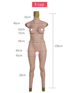 C-E Cup Airbag Filled Silicone Bodysuit with Capillaries 8G for Crossdresser